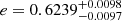 $ e=0.6239^{+0.0098}_{-0.0097} $