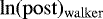 $\ln(\mathrm{post})_{\mathrm{walker}}$