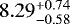 $8.29_{-0.58}^{+0.74}$