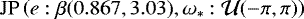 $\mathrm{JP}\left(e: \beta(0.867, 3.03), \omega_*: \mathcal{U}(-\pi, \pi)\right)$
