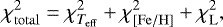 \begin{equation*} \chi_{\rm{total}} ^2 = \chi_{T_{\rm{eff}}} ^2 + \chi_{\rm{[Fe/H]}} ^2 + \chi_{\rm{L}} ^2,\end{equation*}