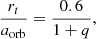 $$ \begin{aligned} \frac{r_{t}}{a_{\rm orb}}= \frac{0.6}{1 + q}, \end{aligned} $$