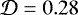 $\mathcal{D}=0.28$