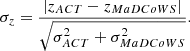 $$ \begin{aligned} \sigma _{z} = \frac{|z_{ACT }-z_{MaDCoWS }|}{\sqrt{ \sigma _{ACT }^2 + \sigma _{MaDCoWS }^2}}. \end{aligned} $$
