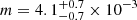 $ m = 4.1^{+0.7}_{-0.7}\times 10^{-3} $