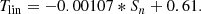 $$ \begin{aligned} T_{\rm lin}=-0.00107*S_n+0.61.\\ \end{aligned} $$