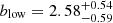 $ b_{\mathrm{low}}=2.58^{+0.54}_{-0.59} $
