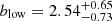 $ b_{\mathrm{low}} = 2.54^{+0.65}_{-0.73} $
