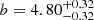 $ b=4.80^{+0.32}_{-0.32} $