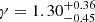 $ \gamma = 1.30^{+0.36}_{-0.45} $