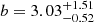 $ b=3.03^{+1.51}_{-0.52} $