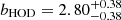 $ b_{\mathrm{HOD}}=2.80^{+0.38}_{-0.38} $