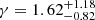 $ \gamma=1.62^{+1.18}_{-0.82} $