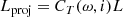 $$ \begin{aligned} L_{\text{proj}}&= C_T(\omega , i) L \end{aligned} $$