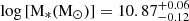 $ \rm log\,[M_*(M_\odot)]=10.87^{+0.06}_{-0.12} $