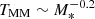 $ T_{\text{MM}}\sim M_{*}^{-0.2} $