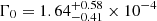 $ \Gamma_0 = 1.64^{+0.58}_{-0.41} \times 10^{-4} $
