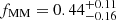 $ f_{\text{MM}}=0.44^{+0.11}_{-0.16} $