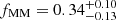 $ f_{\text{MM}}=0.34^{+0.10}_{-0.13} $