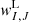 $ {\textit{w}}^{\mathrm{L}}_{I,J} $