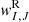 $ {\textit{w}}^{\mathrm{R}}_{I,J} $