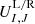 $ {{U}}^{\mathrm{L/R}}_{I,J} $