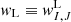 $ {\textit{w}}_{\mathrm{L}} \equiv {\textit{w}}^{\mathrm{L}}_{I,J} $