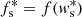 $ f^*_{\rm s} = f({{\it w}}_{\rm s}^*) $