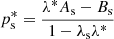 $$ \begin{aligned} p_{\rm s}^*= \frac{\lambda ^* A_{\rm s} - B_{\rm s}}{1 - \lambda _{\rm s} \lambda ^*} \end{aligned} $$
