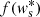 $ f({{\it w}}^*_{\rm s}) $