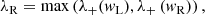 $$ \begin{aligned} \lambda _{\rm R} = \max \left( \lambda _+ ( { w}_{\rm L}), \lambda _+ \left( { w}_{\rm R} \right) \right), \end{aligned} $$