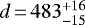 $d\,{=}\,483^{+16}_{-15}$
