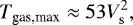\begin{align*}T_{\textrm{gas,max}} \approx 53 V_{\textrm{s}}^2,\end{align*}