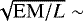 $\sqrt{\mathrm{EM}/L}\sim$