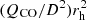 $ (Q_{\rm CO}/D^2) r_{\rm h}^2 $