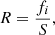 $$ \begin{aligned} R = \frac{f_i}{S}, \end{aligned} $$