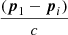 $ \frac{({\boldsymbol{p}_{1}} - {\boldsymbol{p}_{i}})}{c} $