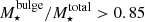 $ M_\star^{\rm bulge}/M_\star^{\rm total} > 0.85 $