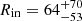 $ R_{\mathrm{in}}=64^{+70}_{-53} $