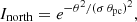 $$ \begin{aligned} I_{\rm north}=e^{-\theta ^{2}/(\sigma \,\theta _{\rm pc})^{2}}, \end{aligned} $$
