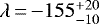 $ \lambda \,{=}\, {-}155^{+20}_{-10}$