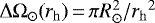 $ \Delta \Omega_{\odot} ({r_{\mathrm{h}}})\,{=}\,\pi R_{\odot}^2 / {r_{\mathrm{h}}}^2 $