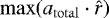 $ \mathrm{max}({a}_{\mathrm{total}} \cdot {\hat{r}}) $