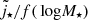 $ {\tilde j_{\star}}/f({{\rm\thinspace log}}M_\star) $