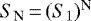 $S_{\textrm{N}}\,{=}\, (S_1){}^{\textrm{N}}$
