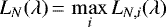 $L_{N}(\lambda)\,{=}\,\max\limits_{i} L_{N,i}(\lambda)$