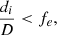 $$ \begin{aligned} \frac{d_i}{D} < f_{e}, \end{aligned} $$