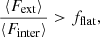 $$ \begin{aligned} \frac{\langle F_{\rm ext}\rangle }{\langle F_{\rm inter}\rangle }> f_{\rm flat}, \end{aligned} $$