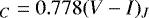 $_{C}=0.778(V-I)_{J}$