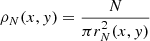 $ \rho_N(x,y)=\frac{N}{\pi r^2_N(x,y)} $
